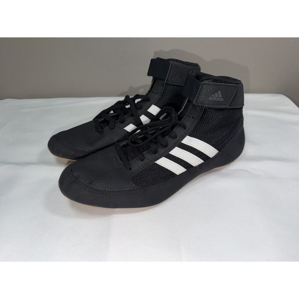 New Men Adidas HVC 2 Wrestling Shoes MMA Boxing Black White Gum AQ3325 Size 9.5